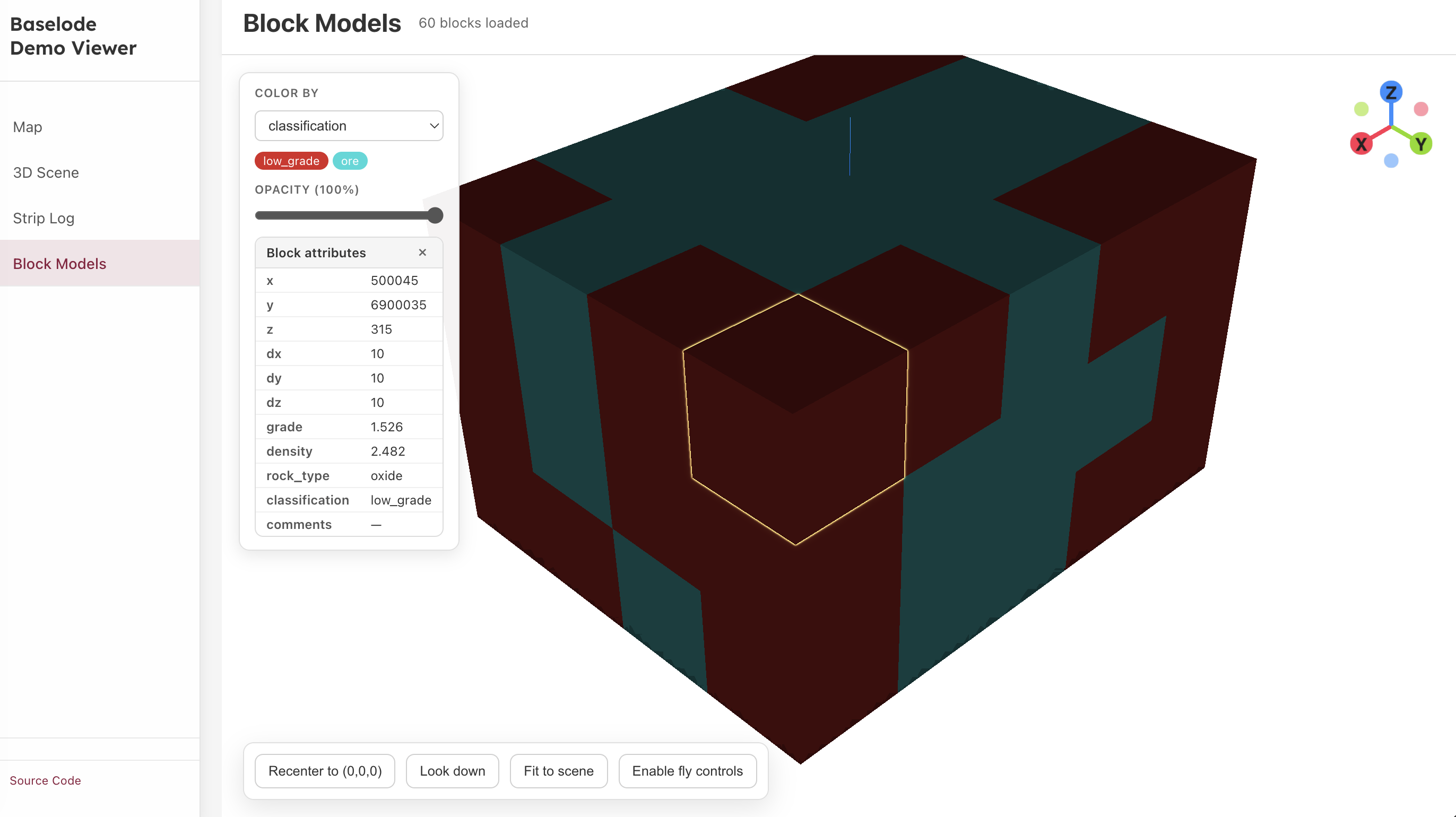 3D block model viewer